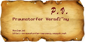 Praunstorfer Versény névjegykártya